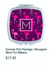 Summer Pink Flamingo | Monogram Mirror For Makeup 
