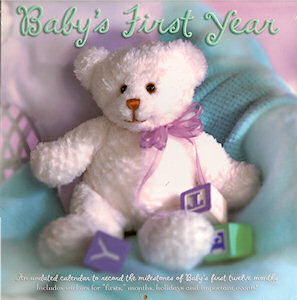 Babys First Year Wall Calendar Teddy Bear Style