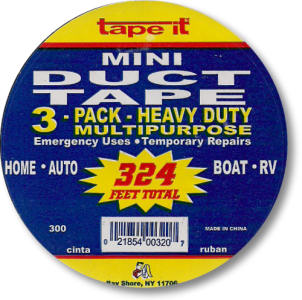 3 Pack of Mini Duct Tape General Purpose - Black